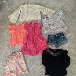 7 piece girls size 5/6 lot Mia joy chunky knit sweater, Carters, jumping bean.